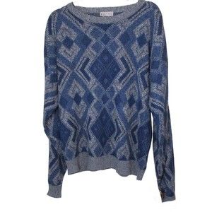 Windridge Mens Vintage  Blue Acrylic Sweater Large